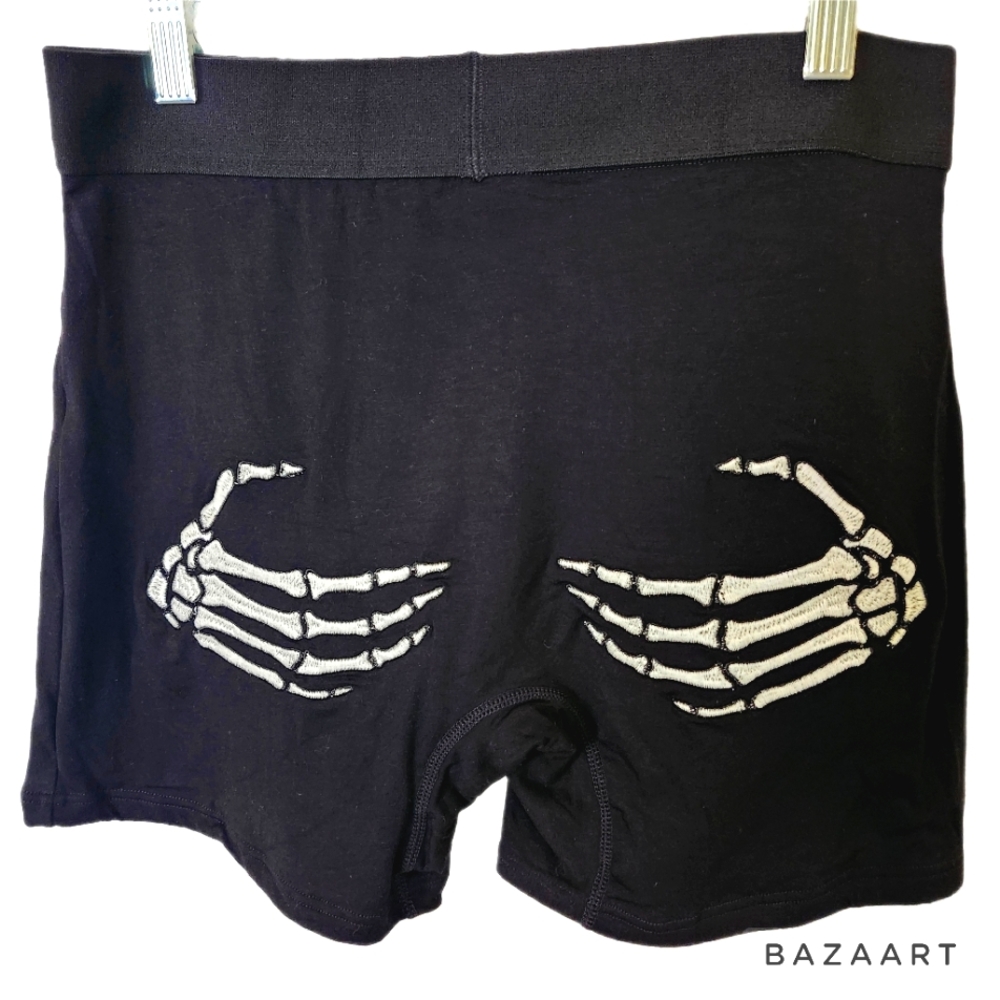 Skeleton Grab Boy Shorts NWOT